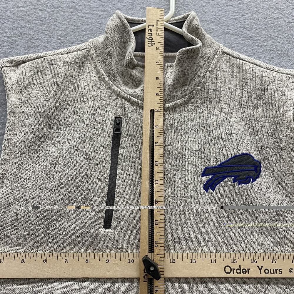 Buffalo Bills Men’s Large Gray Sweater Fleece Vest Full Zip NFL Game Day NWT - Picture 9 of 14